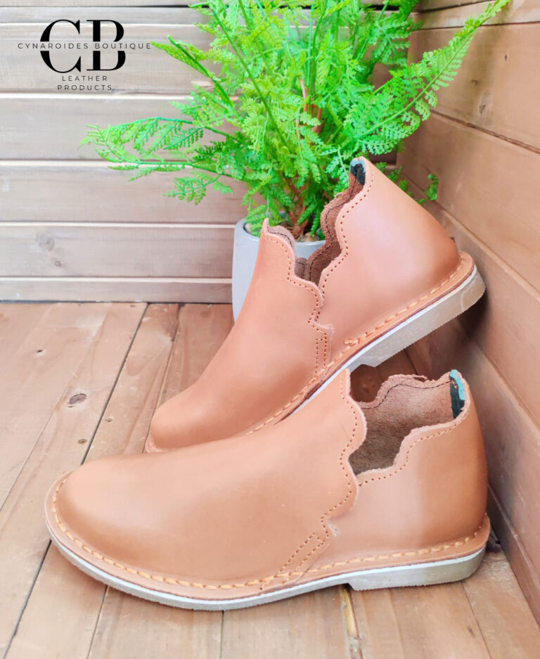Leather Scallop Boot