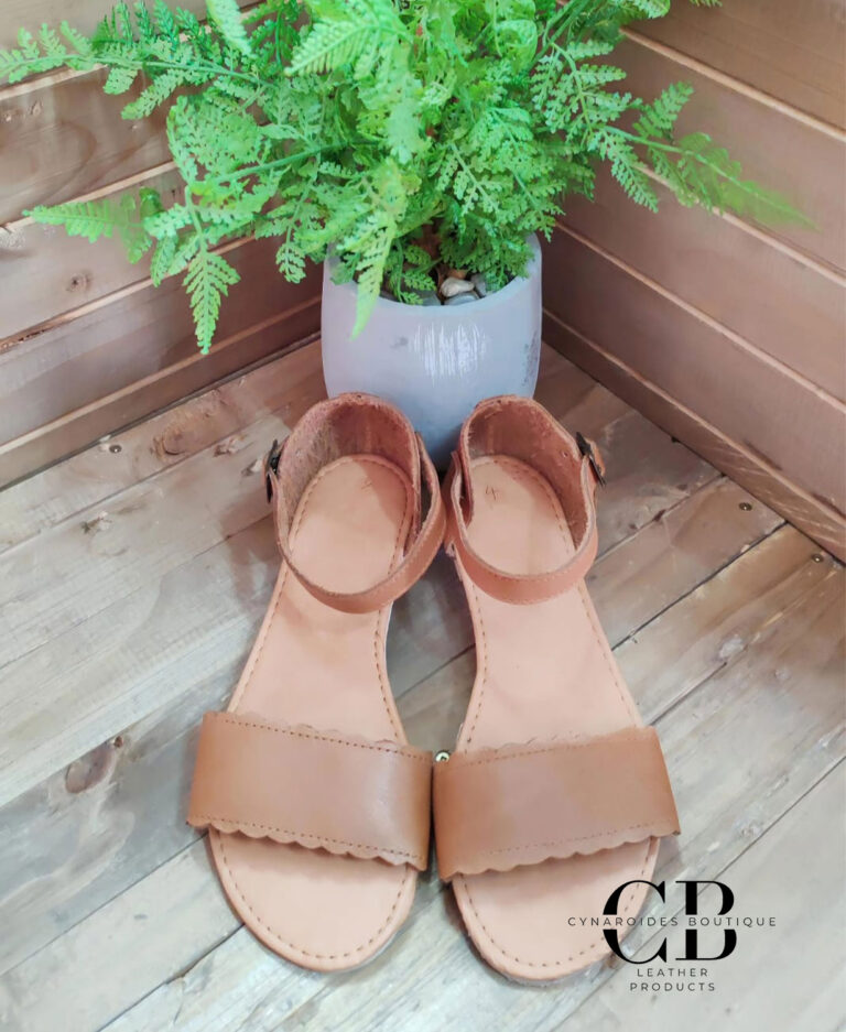 Leather Scallop Sandal
