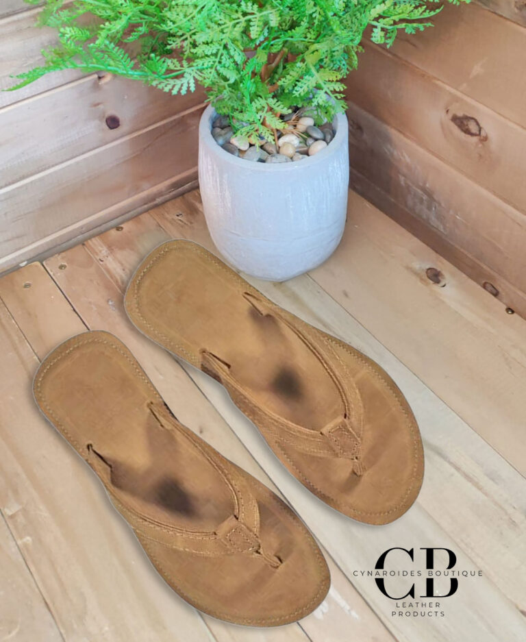 Men's Leather V-Slip sandals