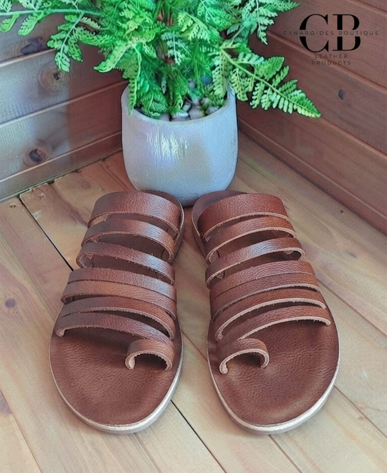 Ladies' Leather Cross Over Strap Sandal